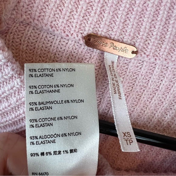 free people too good pullover sweater light pink - Picture 8 of 11